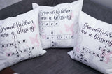 Personalized Grandchildren Names Scrabble Crossword Puzzle Throw Pillow Gift Grandmother - RazKen Gifts Shop