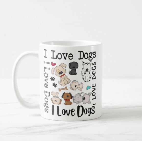 I Love Dogs, Dog Lovers, Dog Owners, Best Gift for Dog Lovers, Coffee Mug - RazKen Gifts Shop