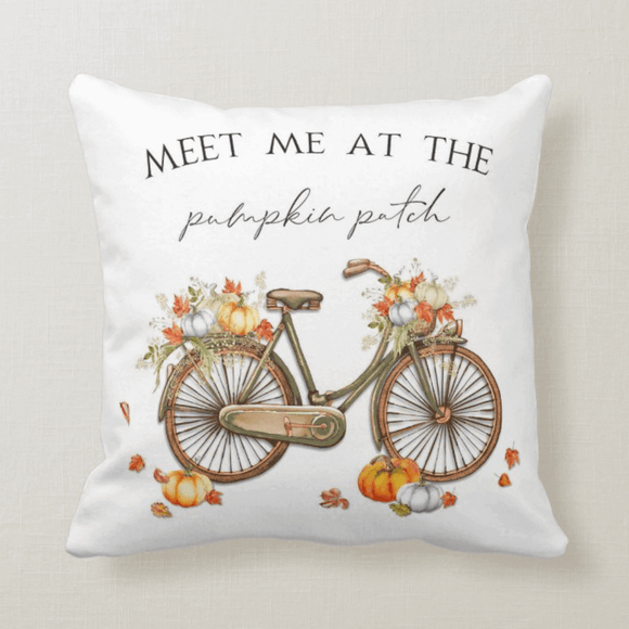 Meet Me at The Pumpkin Patch, Fall Pillow, Happy Fall, Harvest Season, Farm Yard Pillow - RazKen Gifts Shop