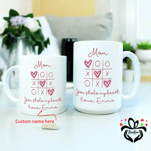 Mom You Stole My Heart, Custom Name, Gift for Mom, Mothers Day Gift from Son, Daughter, Mug - RazKen Gifts Shop