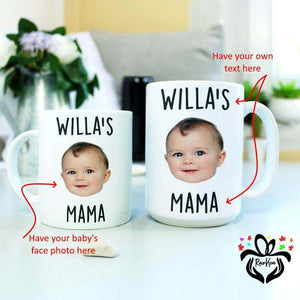 Personalized Baby Face Photo Text Gift Mug, Gift For Mom or Dad, Fathers, Mothers Day Gift Mug - RazKen Gifts Shop