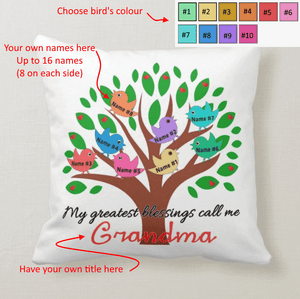 Personalized My Greatest Blessing Names Family Tree Cushion Pillow - RazKen Gifts Shop