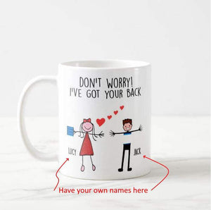 Personalized Names I've Got Your Back Funny Couple Mug - RazKen Gifts Shop