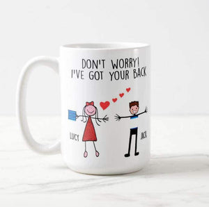 Personalized Names I've Got Your Back Funny Couple Mug - RazKen Gifts Shop