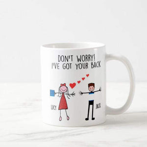 Personalized Names I've Got Your Back Funny Couple Mug - RazKen Gifts Shop