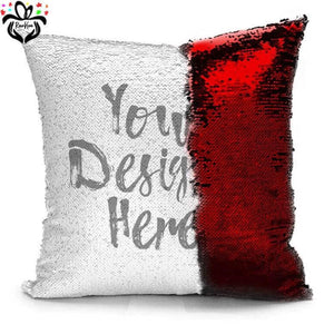 Personalized Photo Sequin Pillow Magical Mermaid Cushion Cover Case - RazKen Gifts Shop