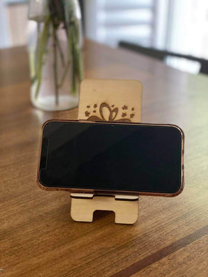 Personalized Natural Wooden Phone Stand - RazKen Gifts Shop