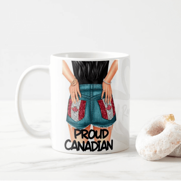 Proud Canadian Girl Canada Flag Canada Day July 1st Custom Hair Colour Coffee Mug - RazKen Gifts Shop