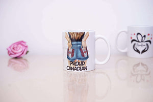 Proud Canadian Girl Canada Flag Canada Day July 1st Custom Hair Colour Coffee Mug - RazKen Gifts Shop