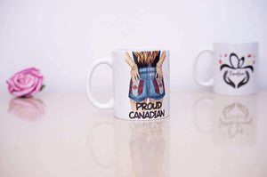 Proud Canadian Girl Canada Flag Canada Day July 1st Custom Hair Colour Coffee Mug - RazKen Gifts Shop