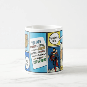 Personalized Super Dad Comic Book Photo Mug, Gift for Dad, Dad is My Hero Comic Book Mug - RazKen Gifts Shop