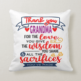 Thank you Nana, Grandma, Mum, Mom, For the Love You Give, Cushion Pillow - RazKen Gifts Shop