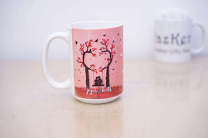 Personalized Names Couple Under Valentine Tree Phrase Fall In Love, Wife Husband BB GF Mug - RazKen Gifts Shop