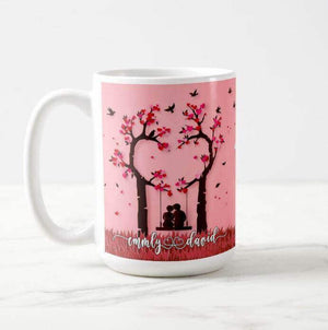 Personalized Names Couple Under Valentine Tree Phrase Fall In Love, Wife Husband BB GF Mug - RazKen Gifts Shop