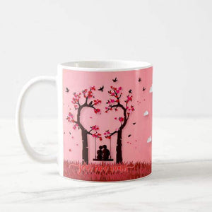 Personalized Names Couple Under Valentine Tree Phrase Fall In Love, Wife Husband BB GF Mug - RazKen Gifts Shop