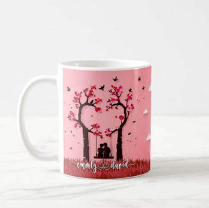 Personalized Names Couple Under Valentine Tree Phrase Fall In Love, Wife Husband BB GF Mug - RazKen Gifts Shop