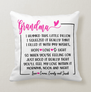 We Hugged This Little Pillow, Personalized Title, Custom Names, Cushion Pillow - RazKen Gifts Shop