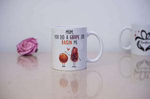 Custom You Did a Grape Job Raisin Me, Friend, Grand, Birthday Gift Funny Cartoon Mug - RazKen Gifts Shop